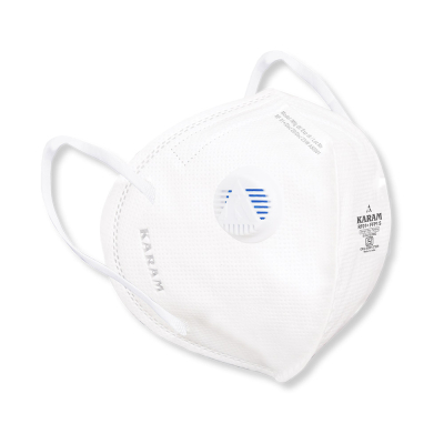 FFP1 NR Disposable Flat Fold Face Respirator with Ear Loops and Exhalation Valve